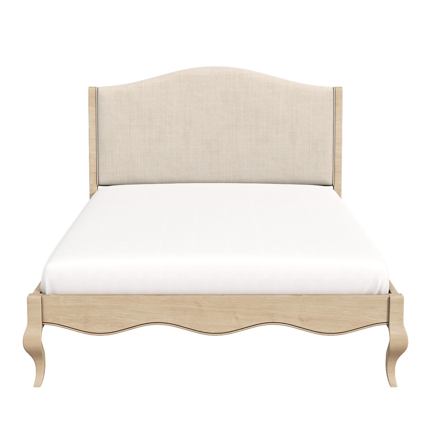 Read more about French beige linen double bed frame genevieve